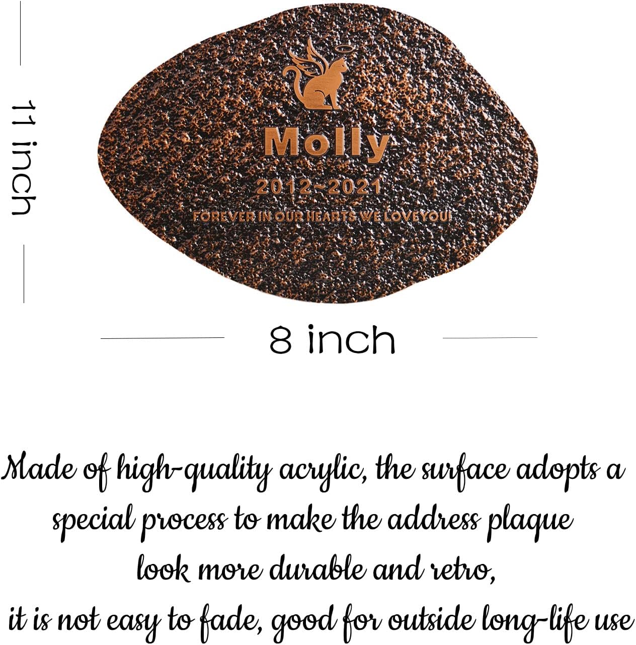 Pet Memorial Stone Cat Dog Pet Memorial Personalized Pet Grave Markers Customized Pet Grave Markers with Pet Name are a Sympathy Gift for The Loss of a Pet (Acrylic)