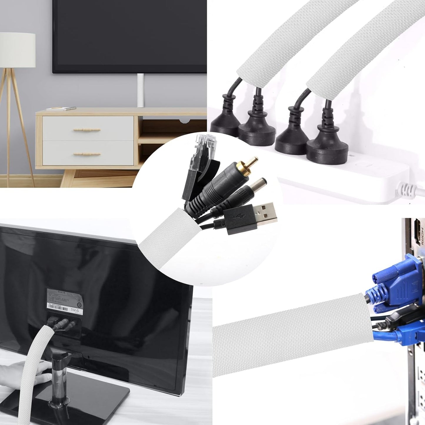 Secbolt Cord Protectors from Pets No Chew, 25ft - 1/2 inch Ultra Durable Cord Covers for Pets, Bite-Resistant Cable and Wire Protector for Cats, Dogs, Rabbits - White