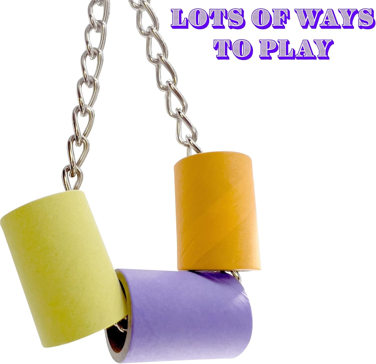 by M&M 8010 Pk15 1.5 Inch Mini Tube Donuts - Compressed Cardboard Chewable Tubes, Lots of Shreddable Layers, Lightweight, Easy for Birds to Manipulate, Great for Sm to Med Size Pets