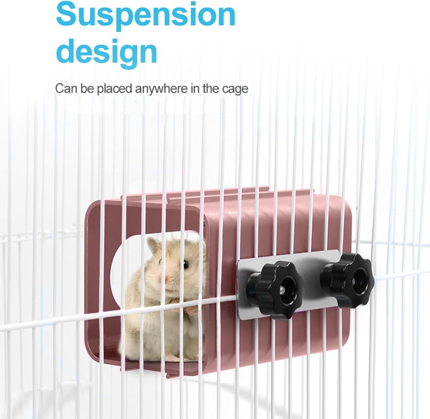 Hamsters Cooling Tunnel, Hamsters Instant Cooling Metal House, Aluminum Hanging Hideout Toys for Small Animals Dwarf Hamster Syrian Hamster Leopard Gecko (Pink, 4.7x2.7x2.7 in)