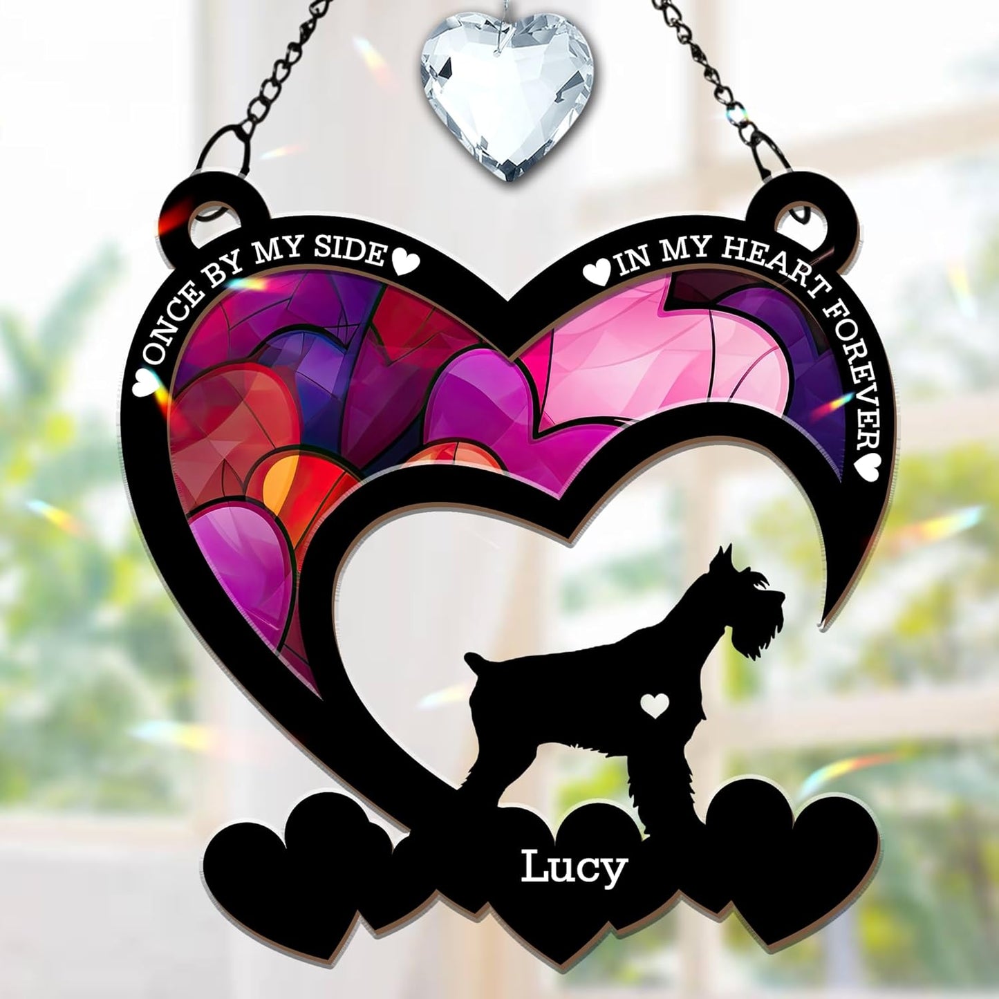 Personalized Pet Memorial Gift for Dog Lovers - Custom Dog Suncatcher Ornament with Name & Breed, Loss of Dog Sympathy Gift, in Loving Memory Keepsake