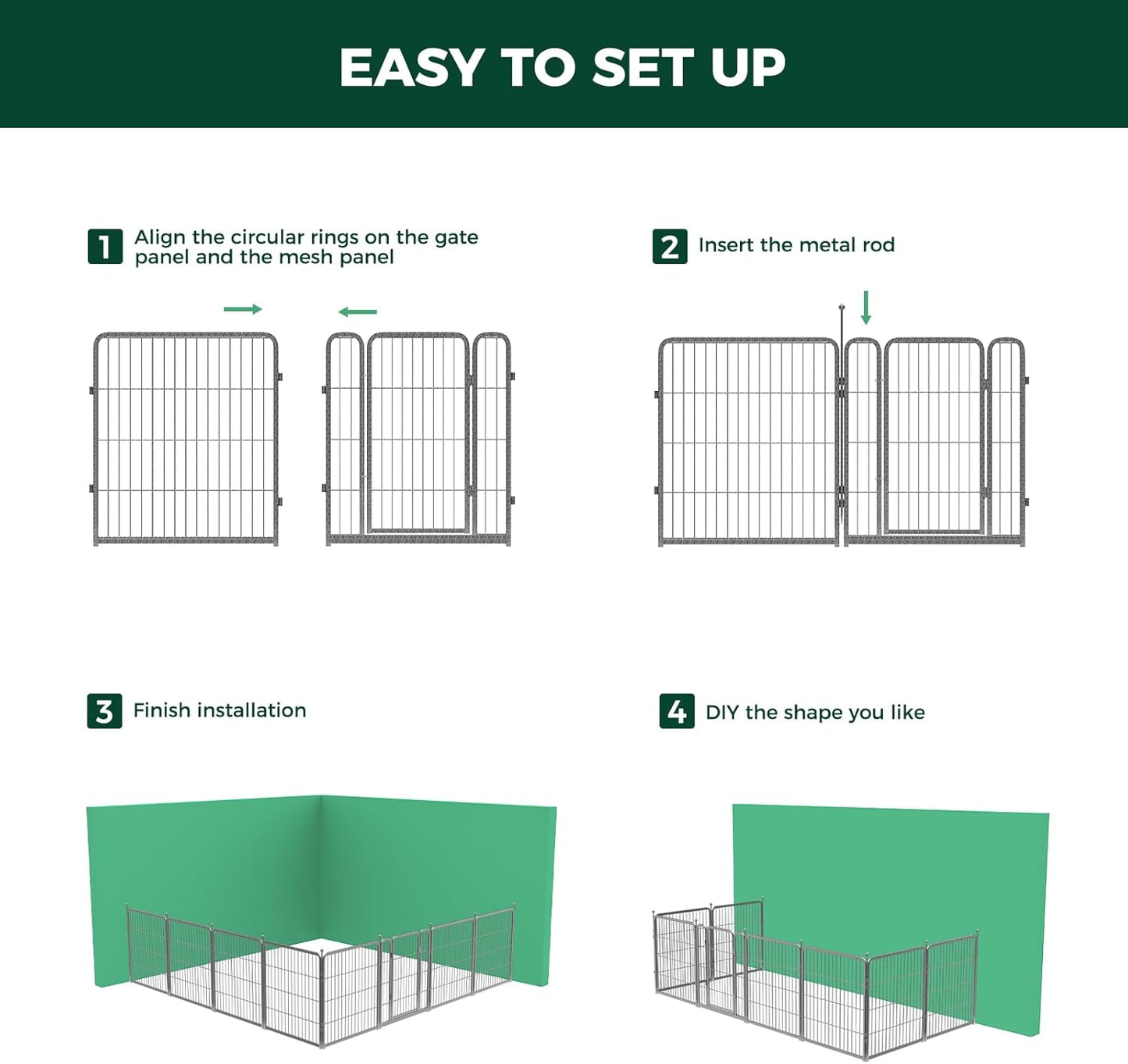 FXW Aster Dog Playpen Designed for Yard, 32inch 48 Panels