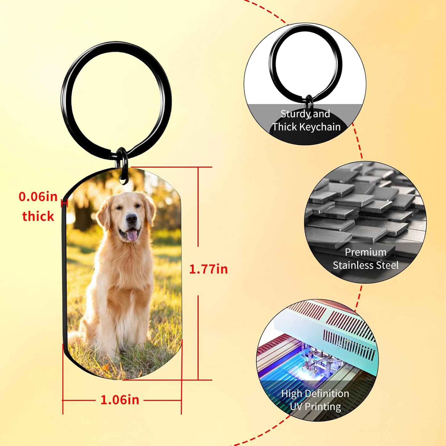 Pet Memorial Gifts for Dogs Cats Custom Keychain with Picture Name Personalized Bereavement Gift for Loss of Pet Sympathy Gifts Dog Passed Away Gift Grieving Remembrance Memorial Keychain Keepsake