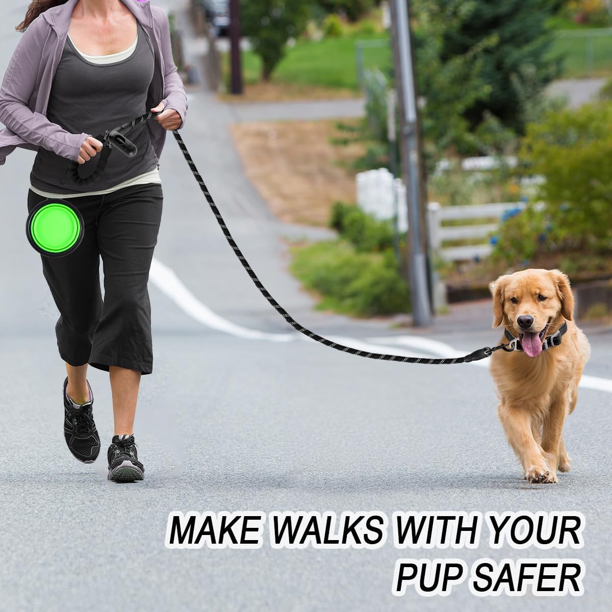 BARKBAY Dog Leashes for Large Dogs Heavy Duty Dog Leash 4/5/6 FT with Comfortable Padded Handle and Highly Reflective Threads for Medium Large Dogs Walking Training Running (6FT-1/2'',Black)