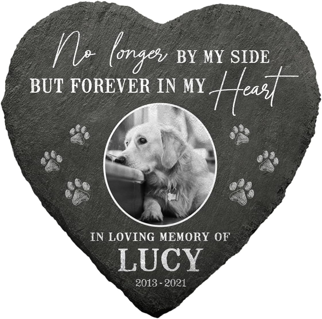 in Loving Memory of Dog Gifts - Heart Shaped Dog Memorial Stone - Personalized Pet Rock for Memorial Garden Decor - Dog Memorial Gifts for Loss of Dog Sympathy Gift