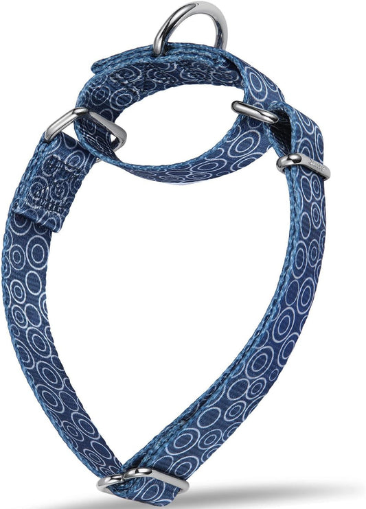 Martingale Collars for Dogs, No Pull Anti-Escape Pet Collar, Heavy Duty for Medium and Large Dogs, Adjustable 17 Inch to 25 Inch, Navy Blue -C.R.C