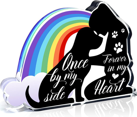 Pet Sympathy Gifts, Condolences Gifts for Pet Loss Remembrance, Sympathy Gifts for Loss of Dog, Condolences Gift for Remembrance, Bereavement Gift for Loss Pet, Pet Memorial Acrylic Rainbow Bridge