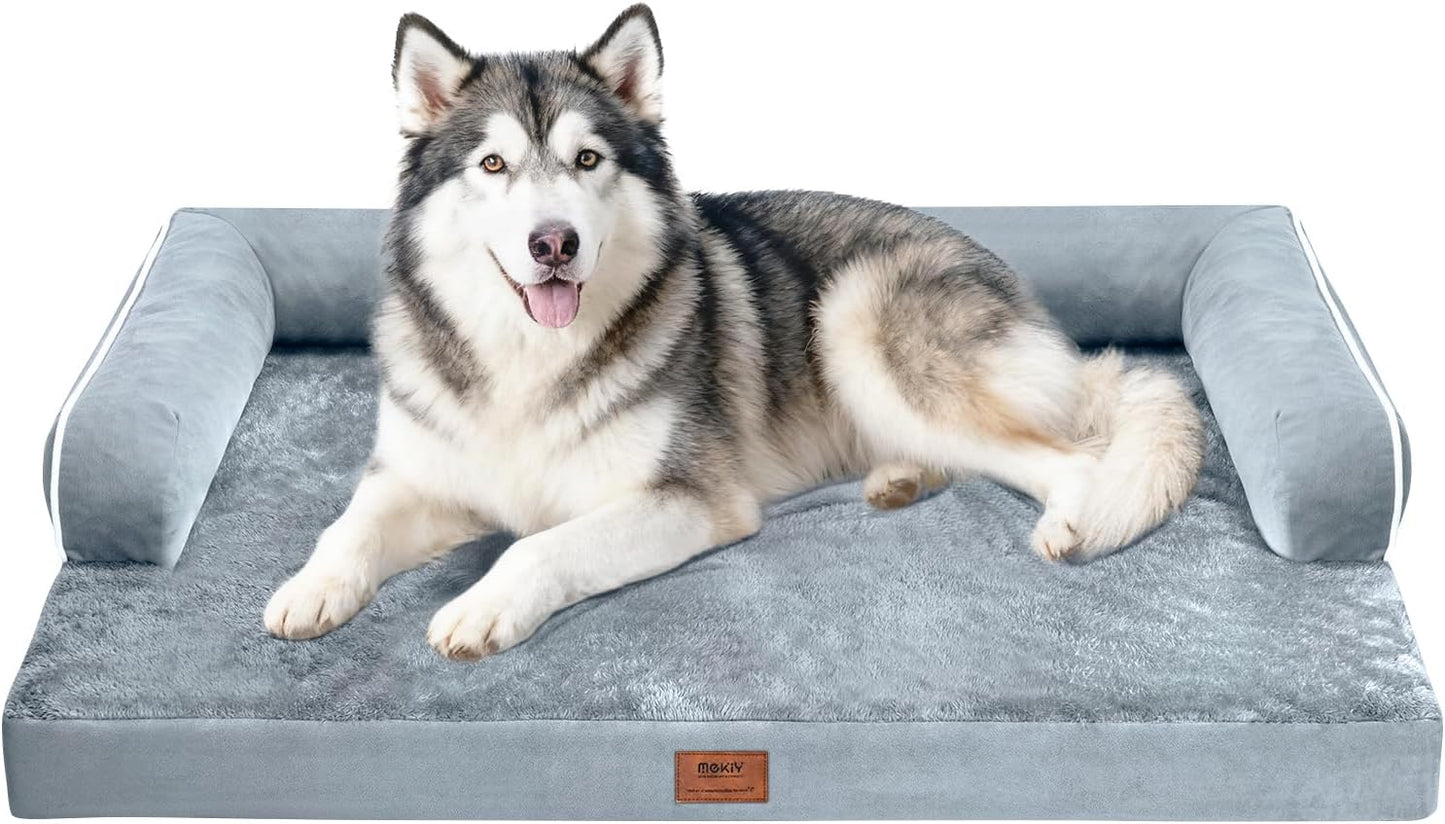 Dog Bed Large Sized Dogs-Orthopedic Waterproof Bed for Dogs,Large Dog Beds with Washable Removable Cover & Non-Slip Bottom