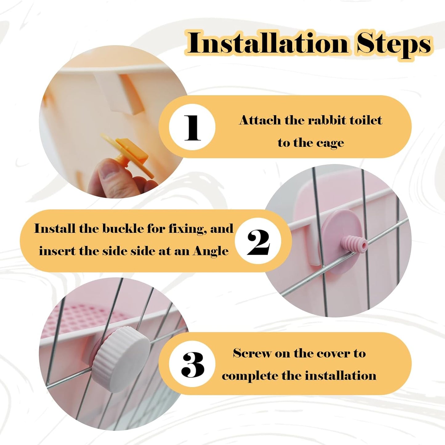 15.1"X11.0" Large Rabbit Litter Box,Plastic Square Rabbits Potty Trainer with Bigger Pan Bunny Corner Toilet Box with Small Animal Disposable Liner for Guinea Pigs Hamster Chinchilla(Orange)