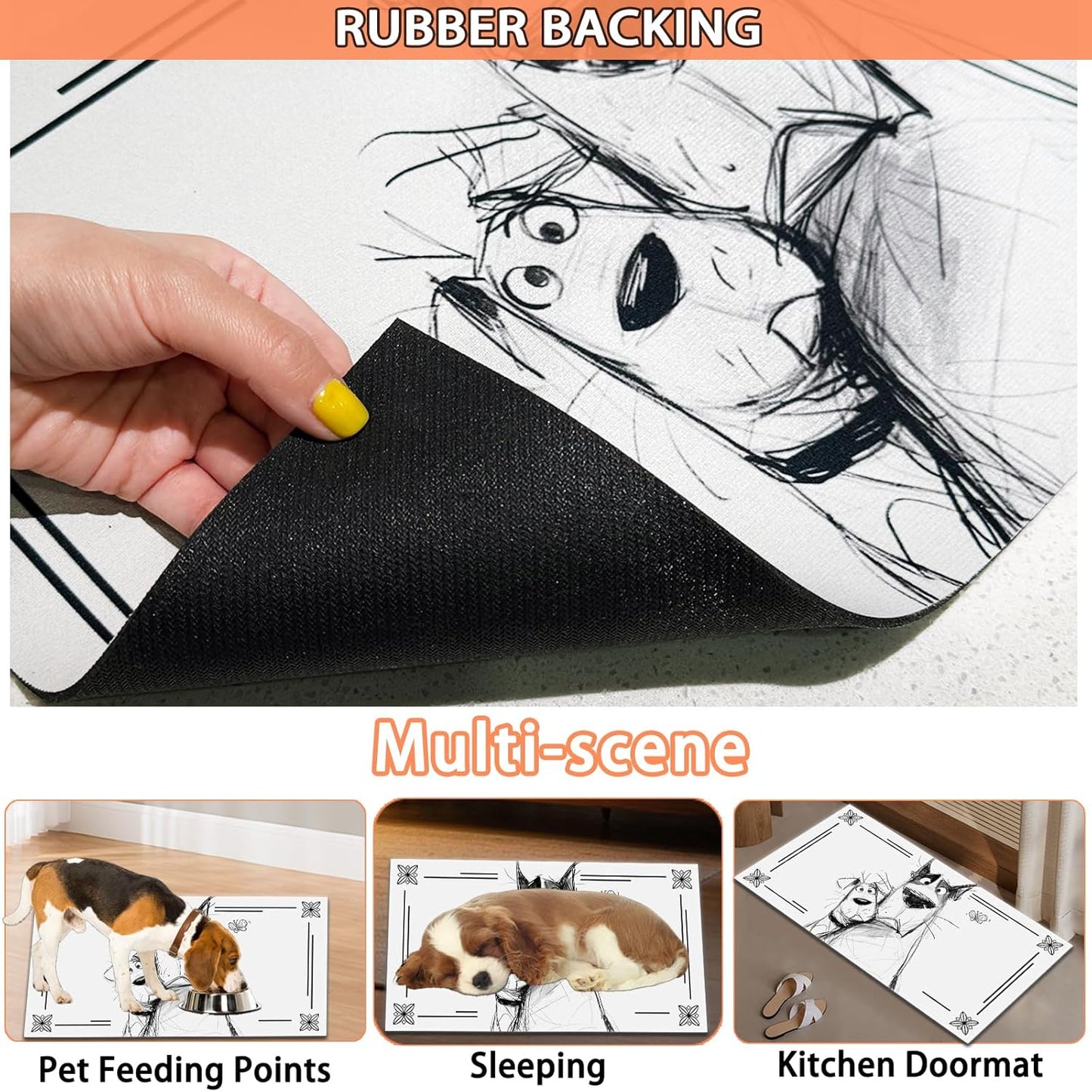 Pet Feeding Mat for Dogs and Cats - Super Absorbent Anti-Slip Bowl Pad, Eco-Friendly Washable Mat to Prevent Spills and Mess German Shepherd Mat 16"x24"