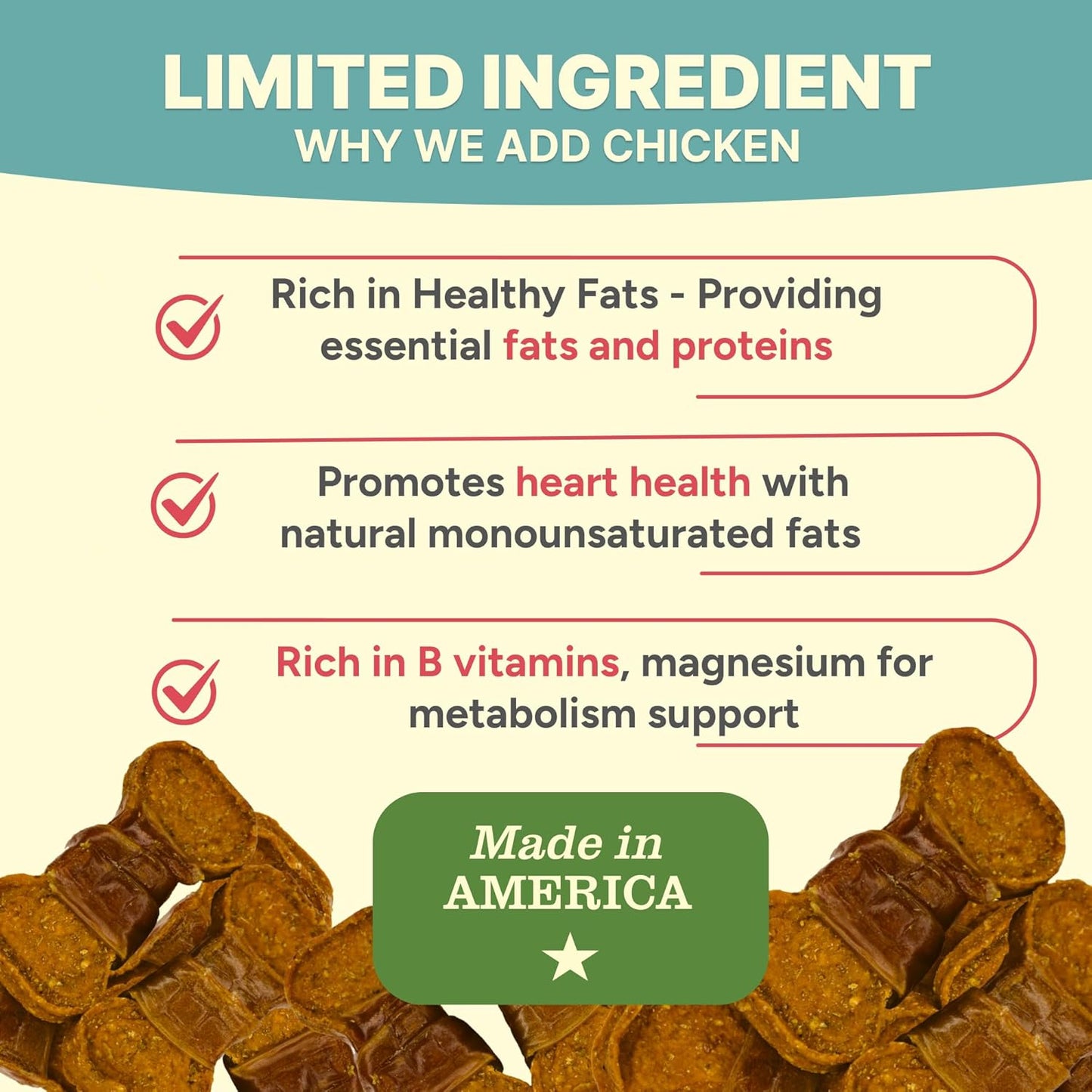 Gaines Family Farmstead Chicken Wrapped Sweet Potato Dog Bones - 8 oz Bag, Natural, Grain-Free Dog Treats for All Ages & Breeds, Great for Training and Rewards, Made in USA