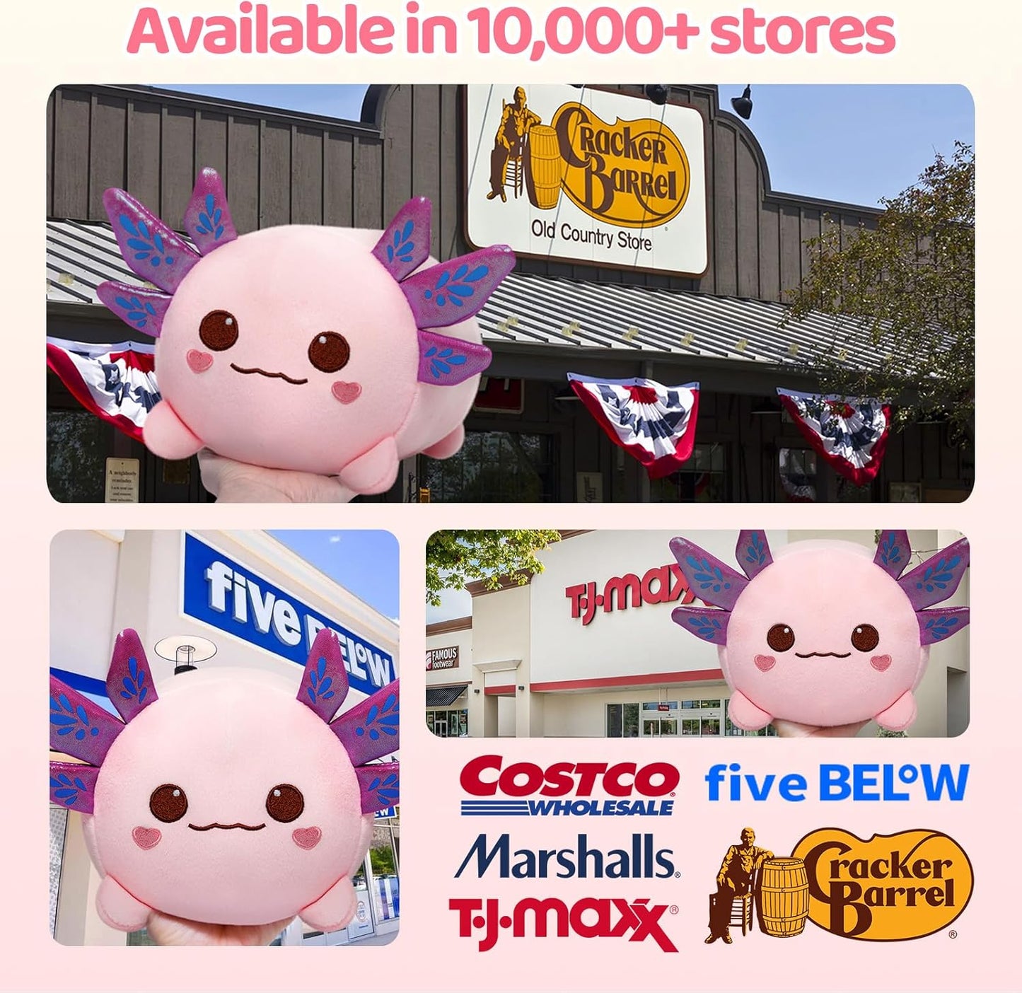 Axolotl Plush, Cute Pink Axolotl Stuffed Animal, Soft Plushie Cuddle Pillow, Anime Plushie Doll, Cute Stuff Toys Gift for Girls, Boys and Males (16 Inch)