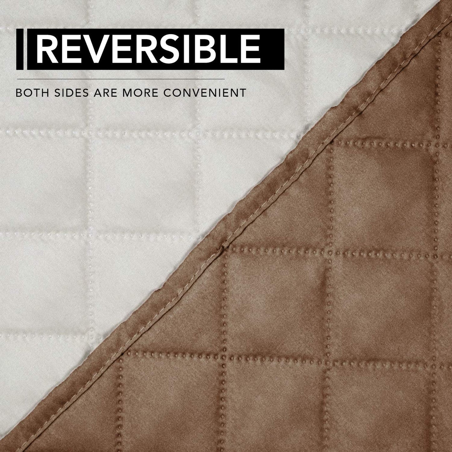 Easy-Going Oversized Recliner Cover Reversible Couch Cover Sofa Cover for Living Room Water Resistant Furniture Protector with Elastic Straps for Pets Dog (Oversized Recliner, Camel/Ivory)