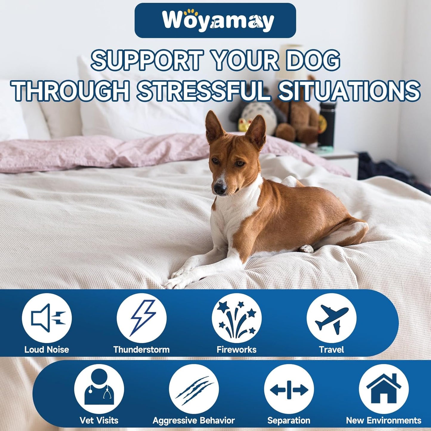 Hemp Calming Chews for Dogs, 200 Treats Dog Calming Chews for Anxiety & Stress Relief, Anxiety Relief Treats for Dogs with Hemp Oil, Melatonin Dog Calm Treats for Stress|Sleep|Separation