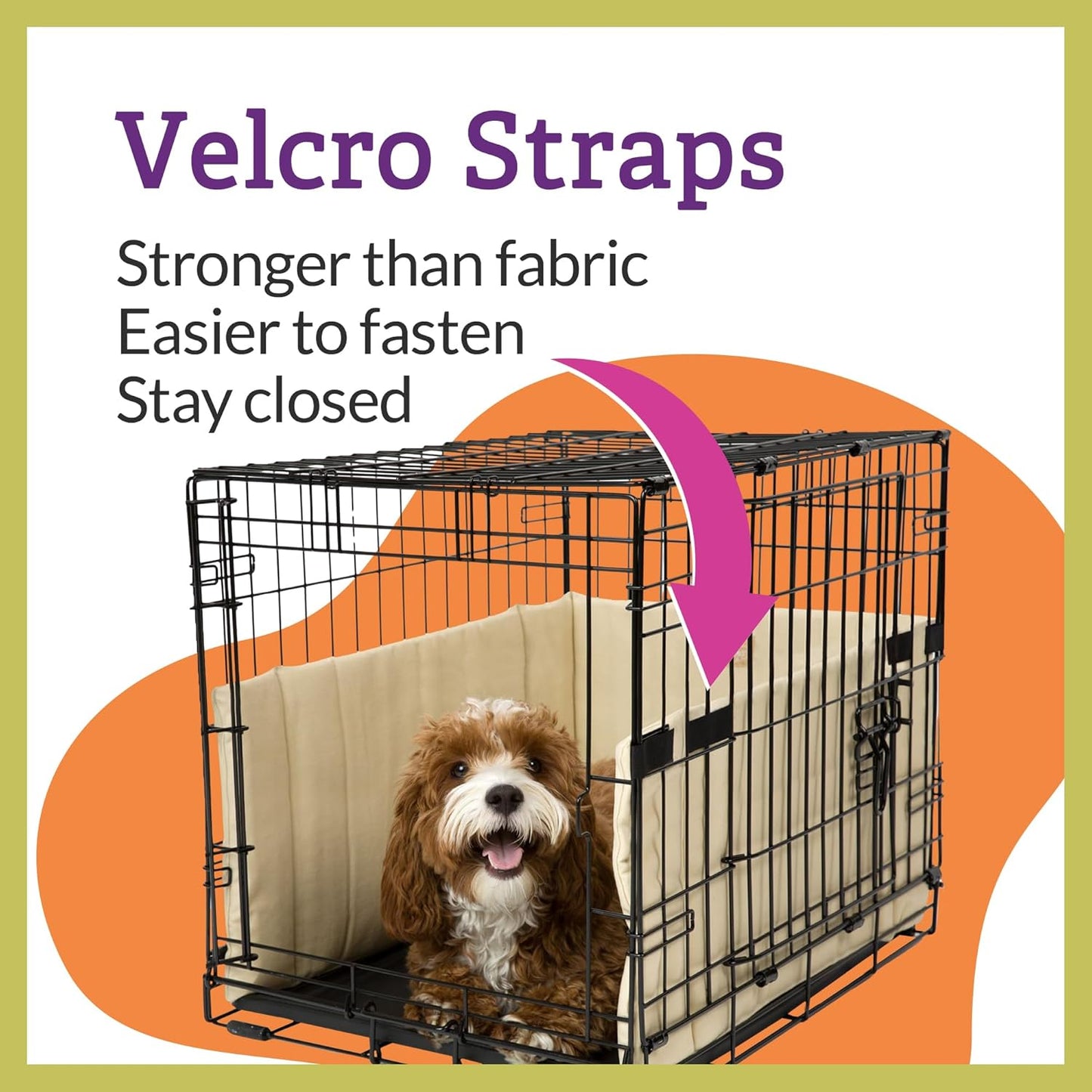 Pet Dreams Dog Crate Bumper & Mat Set- Comfy Liner & Dog Tail Protector for Inside Crate, fits iCrate Cages 18, 24, 30, 36, 42, 48 Inches (Pink, X-Small, 18“)