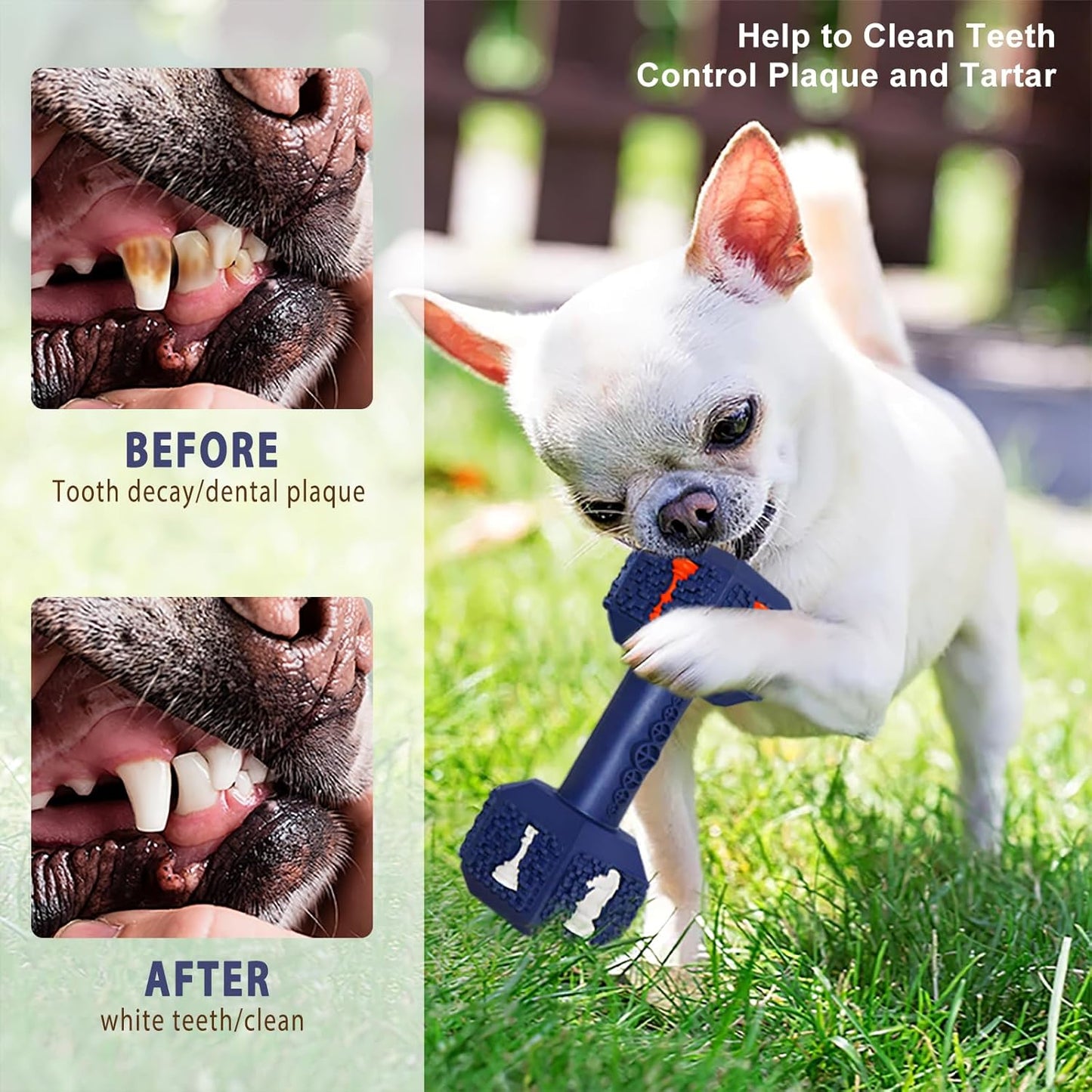 Dog Chew Toys for Aggressive Chewers,Food Grade Non-Toxic Dental Pet Toy,Tough Durable Indestructible Dog Toys for XSmall Dogs.Blue（5IB-8IB）