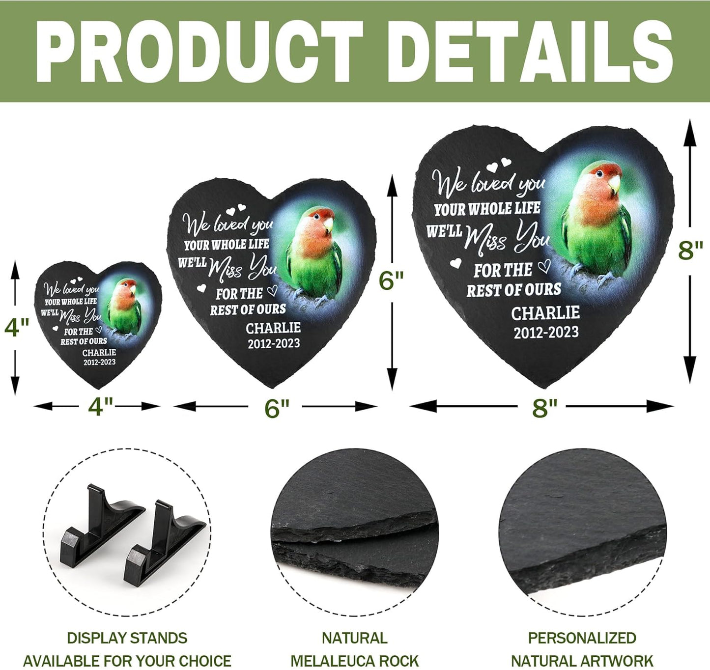 ODB Parrot Memorial Stone & Gifts - Loss Remembrance Tombstone & Grave Marker