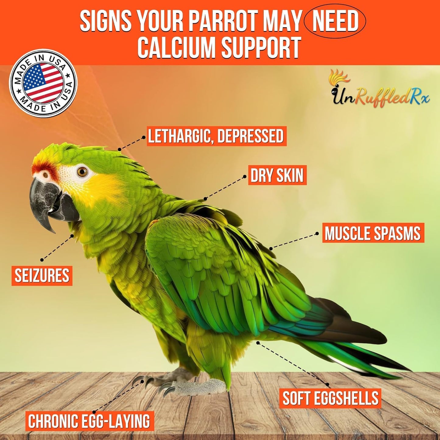 Bird Calcium Plus with Magnesium and D3, Dissolves Clear and Tasteless in Water, Supports Bone, Muscle, Feather and Egg Health, 45 Servings, Made in FDA-Registered USA Facility