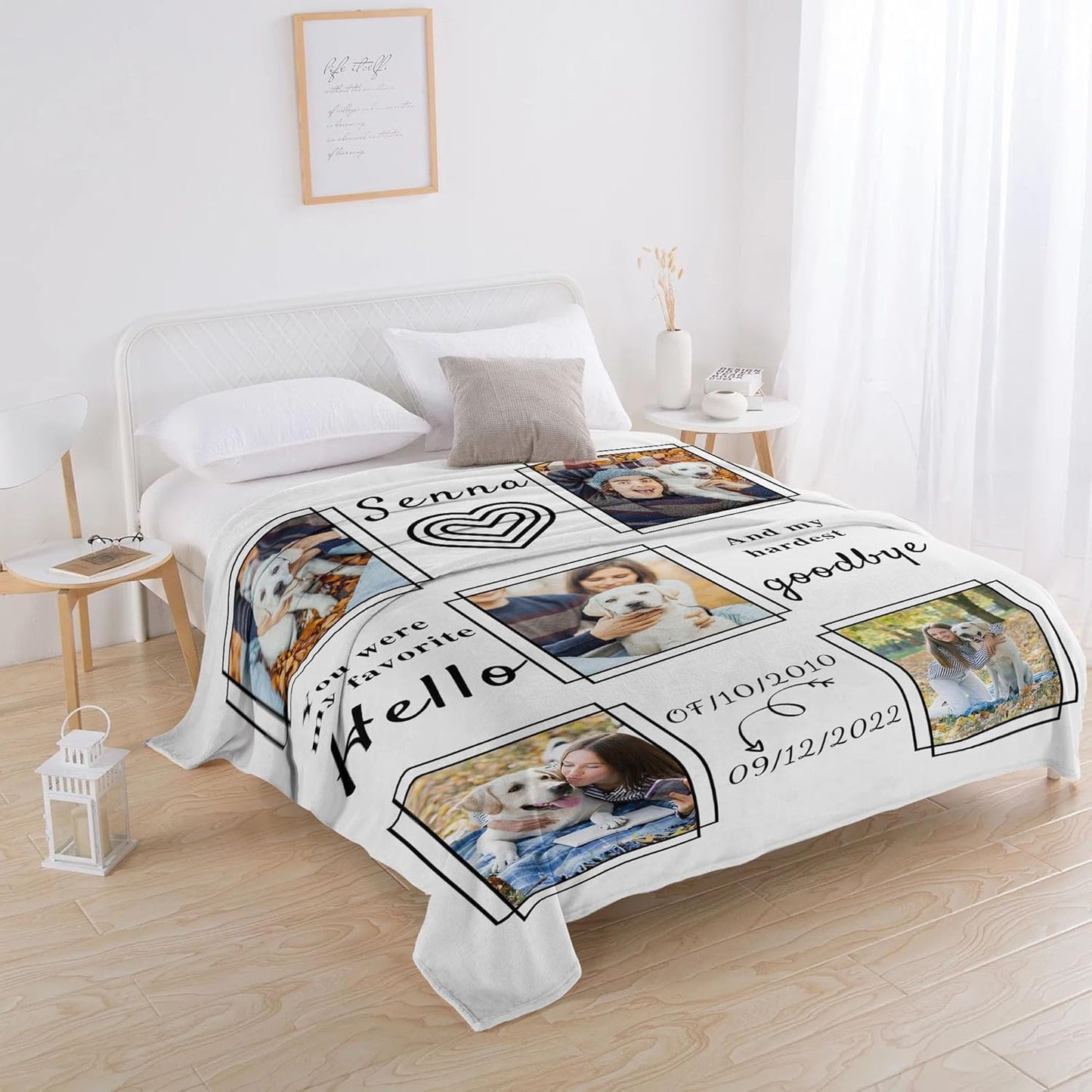 Funny DIY Personalized Pet Memorial Blanket with Photo Pet Memorial Gifts for Dogs Cats Loss of Dog Sympathy Gift Dog Bereavement Remembrance Pets Loss Gifts Custom Dogs Picture Blanket