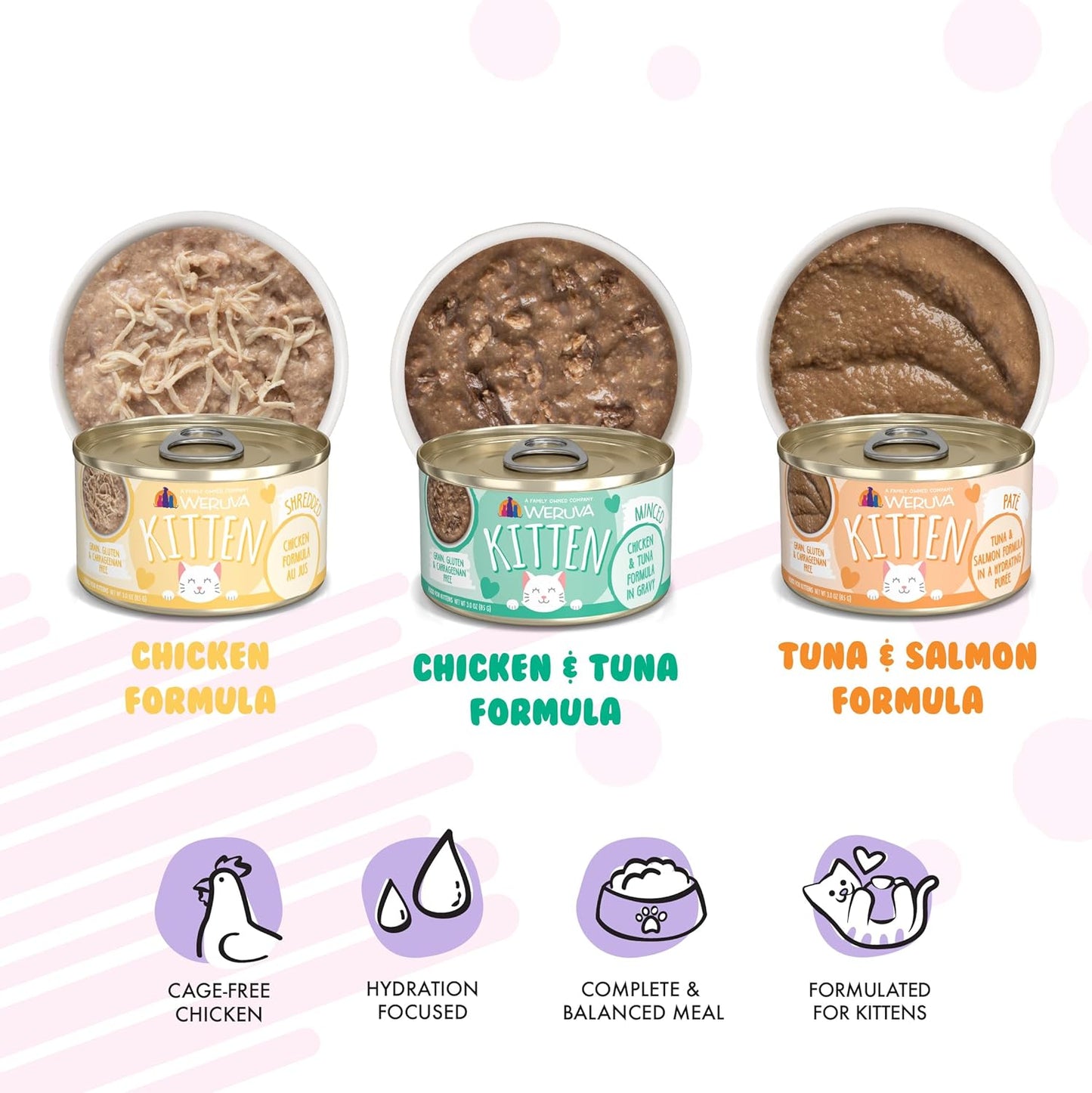 Weruva Kitten, Kitten Can Jam! Variety Pack, 3oz Can (Pack of 12)