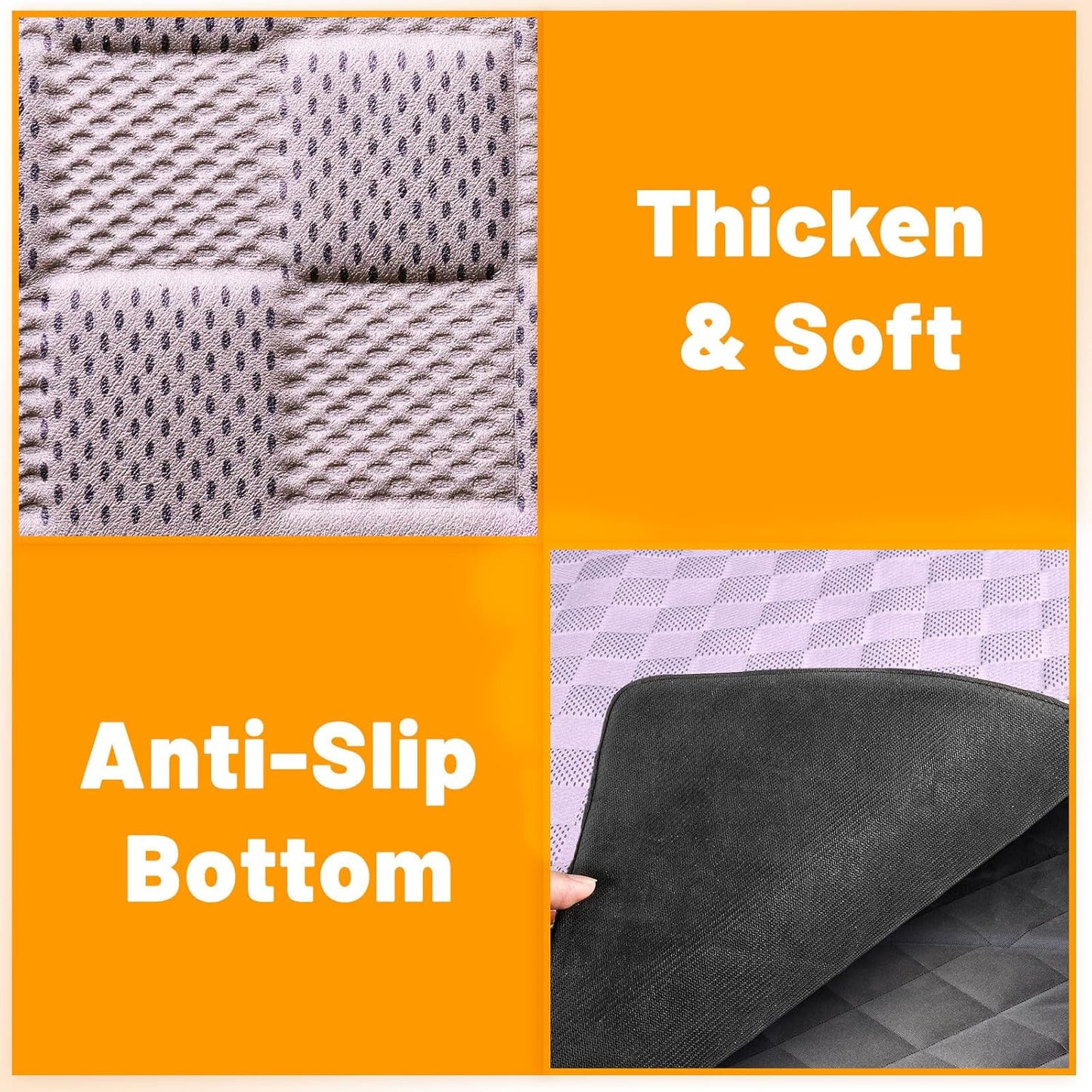 Manificent Non-Slip Pet Bed Mat for Back Seat Extender, Hair Resistant Dog Blanket for Hard Bottom Dog Car Seat Cover, Anti Slip Pet Linner Backseat Cover Blue/Plaid