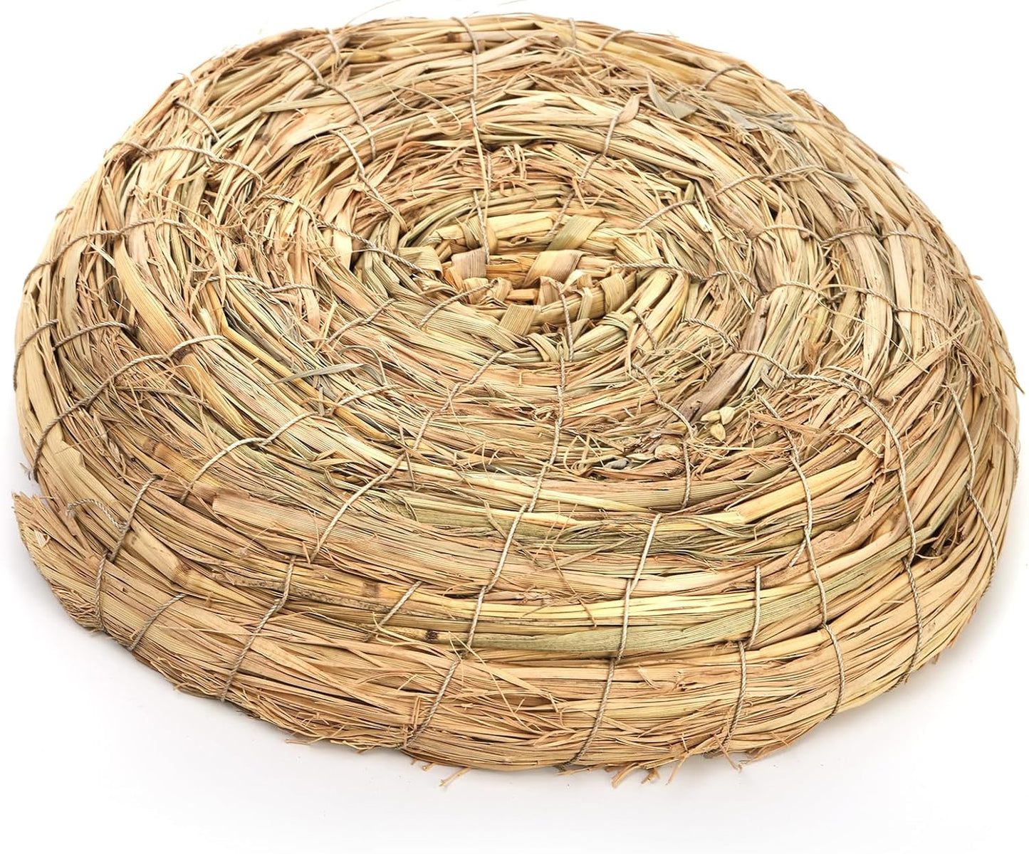 6 Packs Woven Straw Bird Nests, 8" Handmade Flat Base Spawning Nest, Small Animal Breeding Bed Hatch House Cage Accessories for Dove Pigeon Parrot Cuckoo Sparrow Rabbits Chinchillas Hamster