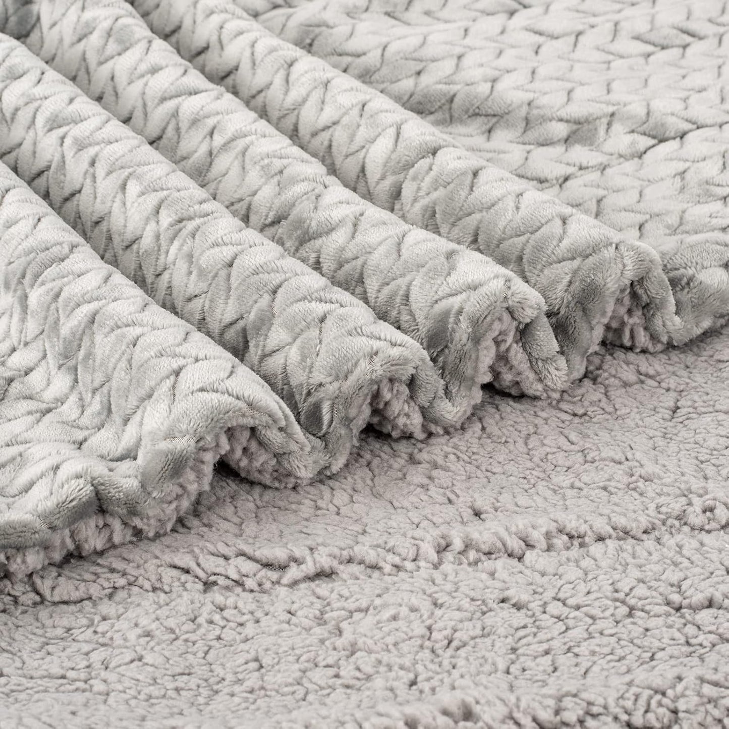 Fuzzy Blanket or Fluffy Blanket for Baby Girl or boy, Soft Warm Cozy Coral Fleece Toddler, Infant or Newborn Receiving Blanket for Crib, Stroller, Travel, Outdoor (40" x 48", MD-Light Grey)