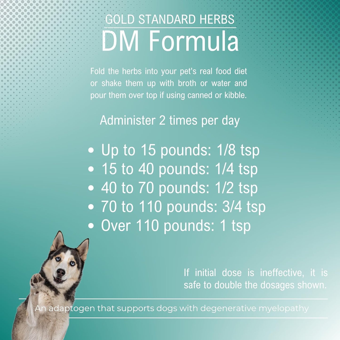 DM Formula Degenerative Myelopathy Relief for Dogs by Gold Standard Herbs, All Natural Granular Herbal Extract, (250 gram)