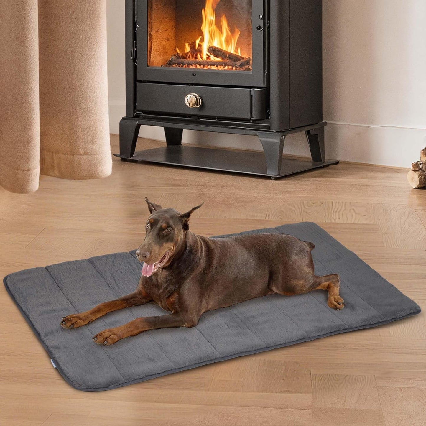 Dog Crate Pad for XX Large Dogs - Orthopedic Dog Bed with Memory Foam, Washable Soft Warm Pet Mat with Non-Slip Bottom, Grey