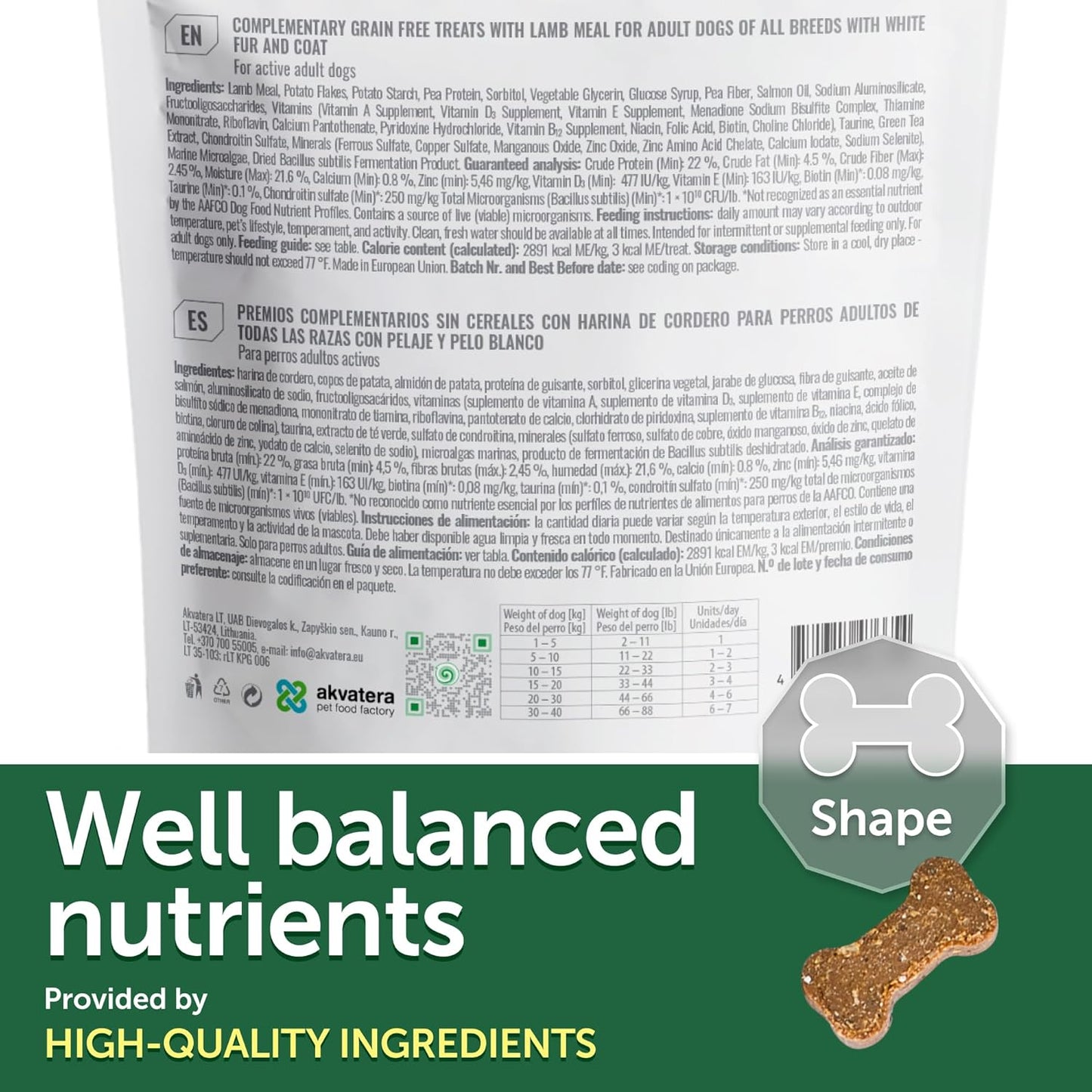 Nature's Protection Grain Free Low Calorie Dog Treats - Training Treats for Small, Medium & Large Breed Adult Dogs with Light Fur (Superior Care - Lamb, 5.29 oz)