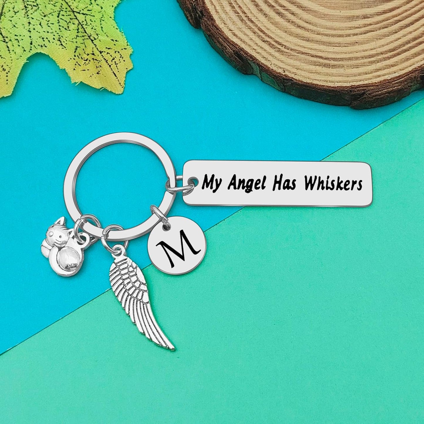 Dabihu Loss of Cat Memorial Keychain Initial Charm Jewelry Sympathy Gifts for Pet Loss in Memory of Cat Gifts for Cat Lovers