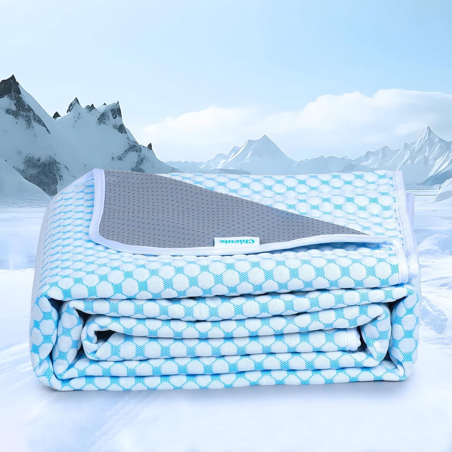 Cooling Blanket for Dogs - Q-MAX>0.4 Waterproof Pet Throw Blanket Bed Cover, Non-Slip Dog Blankets for Couch Protector, Washable Furniture Cover for Summer, Pearl Blue,30x40