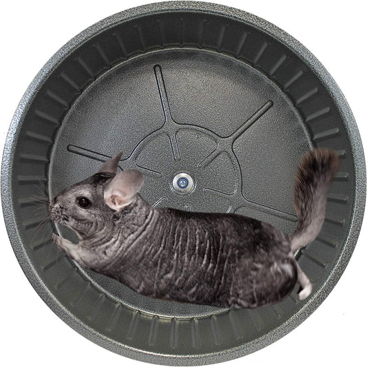 15" Chin-Sprint : All-Metal Durable, Fast Exercise Wheel - for Chinchillas, Prairie Dogs, Rats, Degus, Hedgehogs, Opossums & Other Small Pets (Black)