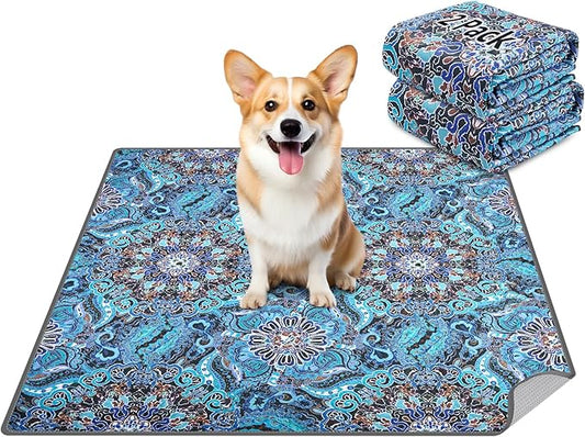 LOOBANI Washable Pee Pads for Dogs, 2 Pack Super Absorbent Reusable Puppy Pads Leakproof Dog Traning Pads, Waterproof Non-Slip Whelping Pad for Floor, Playpen, Crate, Couch-36 x72 (Green)
