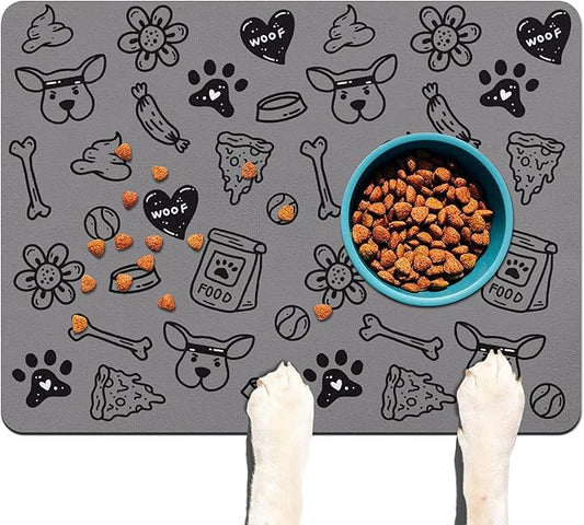 Pet Feeding Mat for Floors Waterproof Dog Mat for Food and Water Absorbent Quick Dry Non Slip mat for Cat Bowls