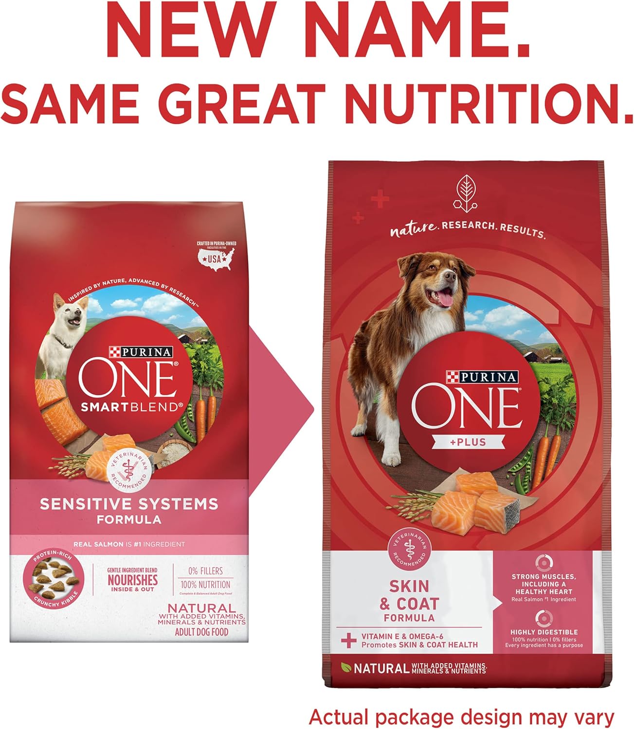 Purina ONE Natural, Sensitive Stomach Dry Dog Food, +Plus Skin & Coat Formula - 16.5 lb. Bag