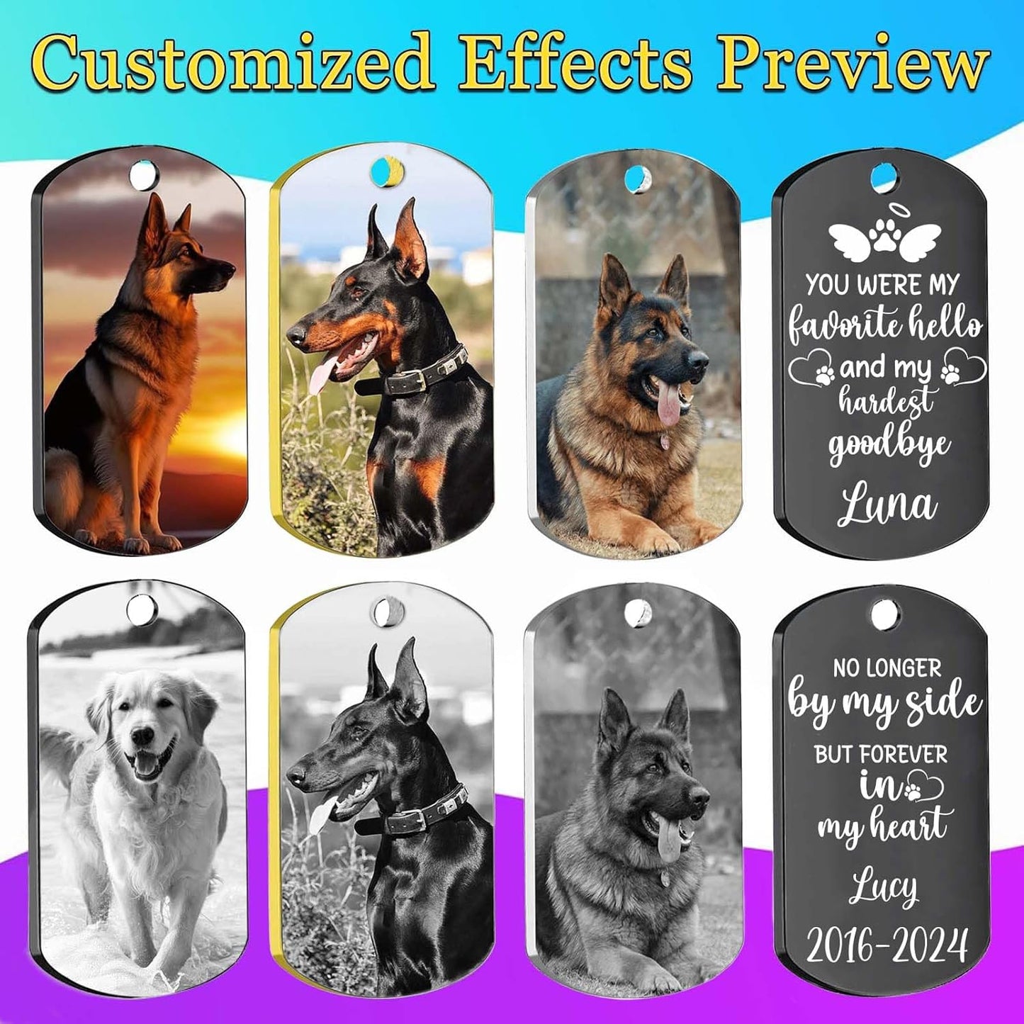 Personalized Pet Memorial Keychain for Loss of Dog Custom Keychain with Dog Picture Customized Sympathy Keyring