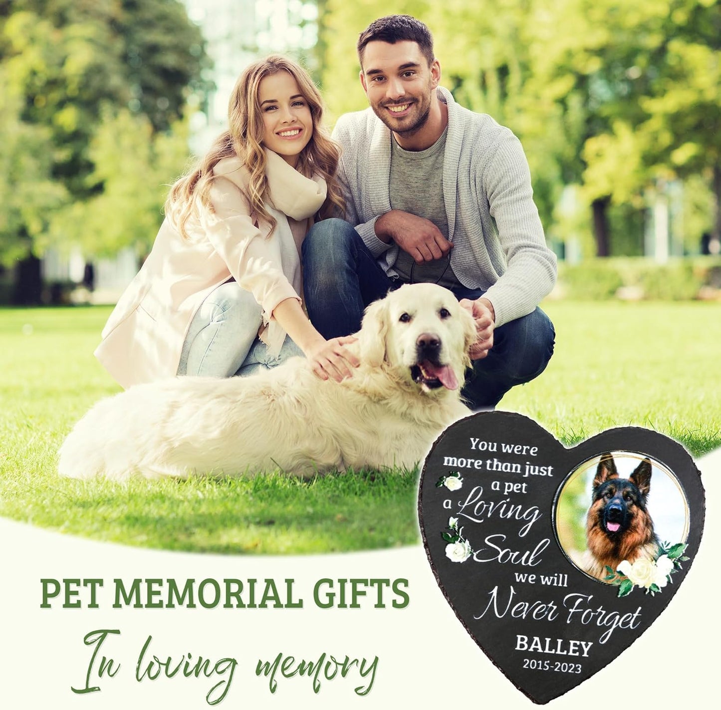 ODB Dog Memorial Gifts for Loss of Dog, Dog Memorial Stone, Pet Memorial Gifts, Pet Loss Gifts, Pet Memorial Stones, Cemetery Decorations for Grave, Cat Memorial Gifts, Gifts for Cat Lovers (Style 2)