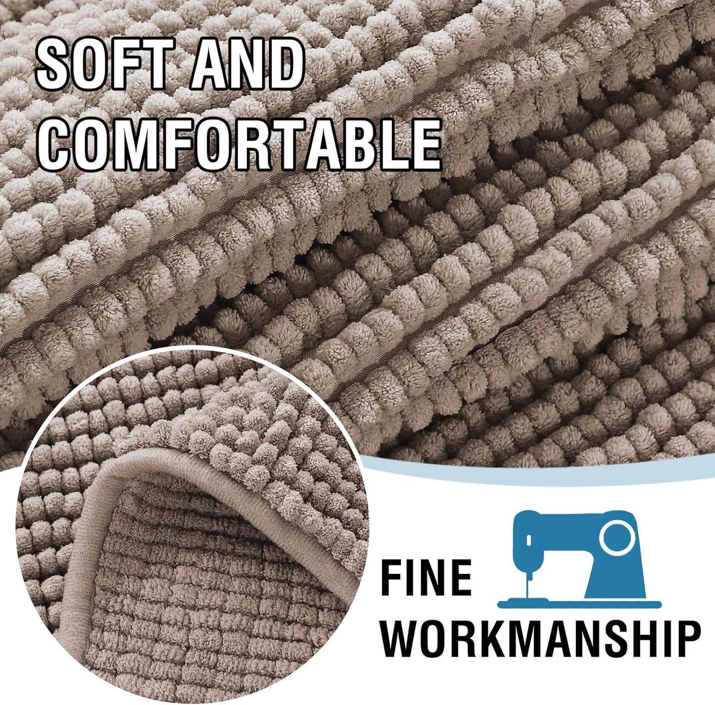 H.VERSAILTEX Plush Chenille Dog Bed Cover Thick Soft Sofa Cover for 3 Cushion Couch Anti Slip Couch Cover Furniture Protector for Dog, Pet, Cat (35" x 74", Cuban Sand)