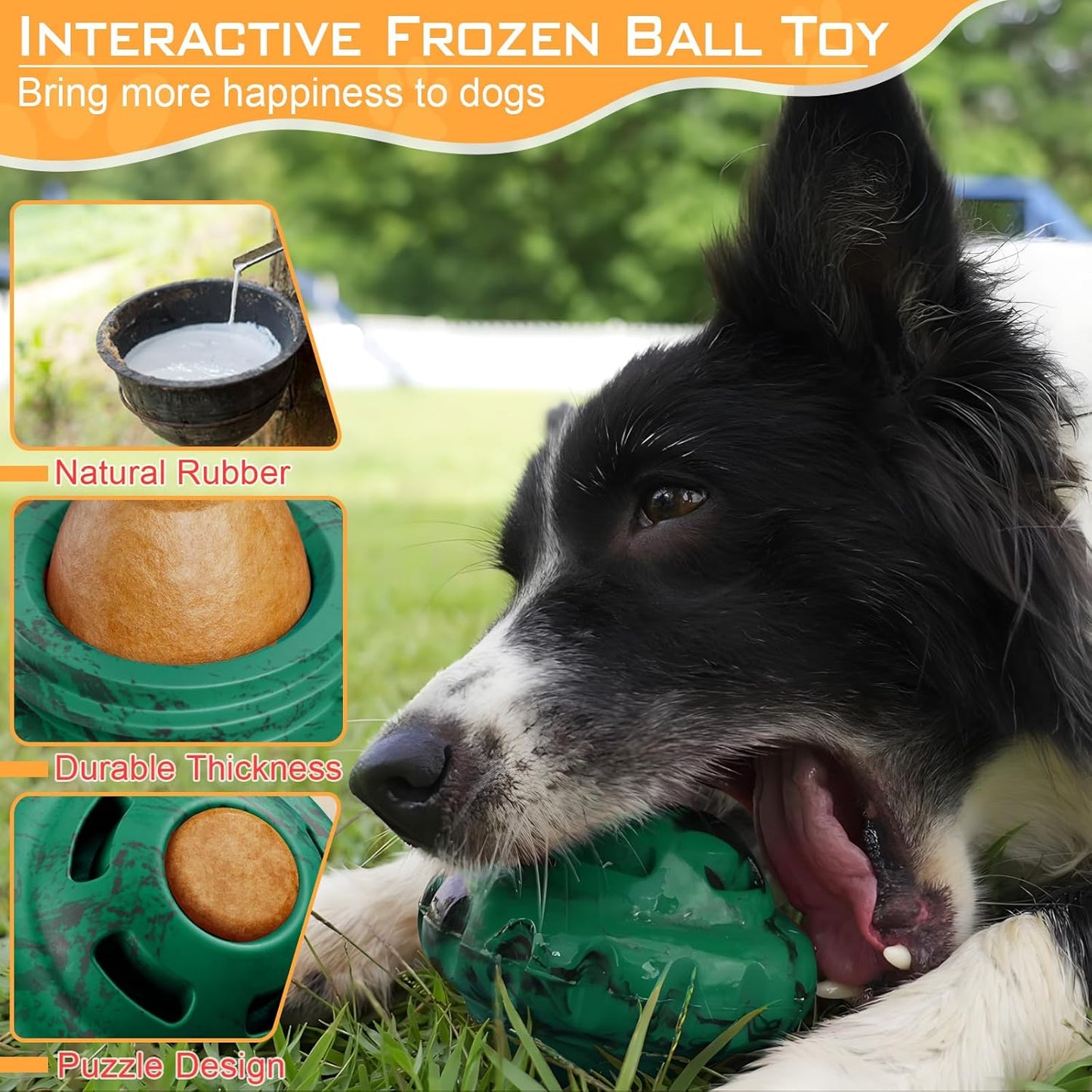 Dog Toys to Keep Them Busy,Frozen Treat Dog Enrichment Toys,Slow Food Training to Relieve Boredom and Stimulating,Dog Puzzle Treat Food Dispensing Ball Toy for Small Medium Large Dogs