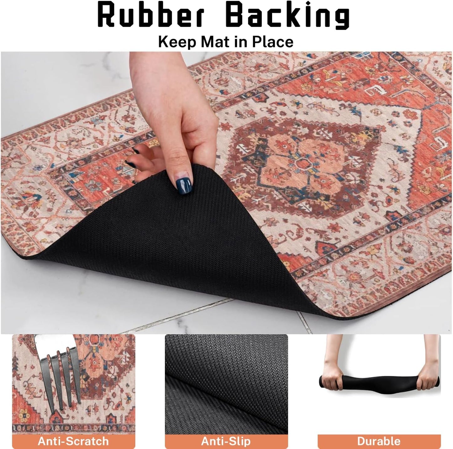 Absorbent Pet Dog Bowl Mat for Food and Water, Pet Cat Food Feeding Mat with Non Slip Rubber Backing, Dog Food Mats for Floors Waterproof, 17"x30"