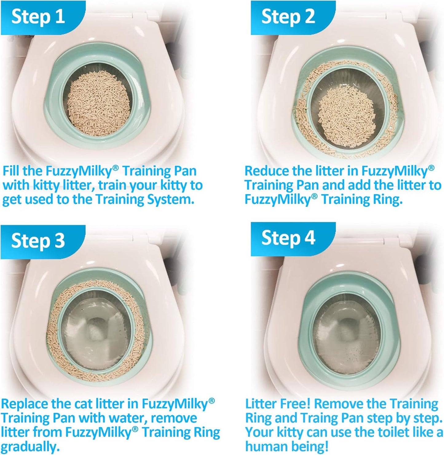 Cat Toilet Training Kit 2022 - Teach Cat to Use Toilet Cat Toilet Training Kit (One Pack + Extra Training Pan), White (CTS-FMC4(2TP))