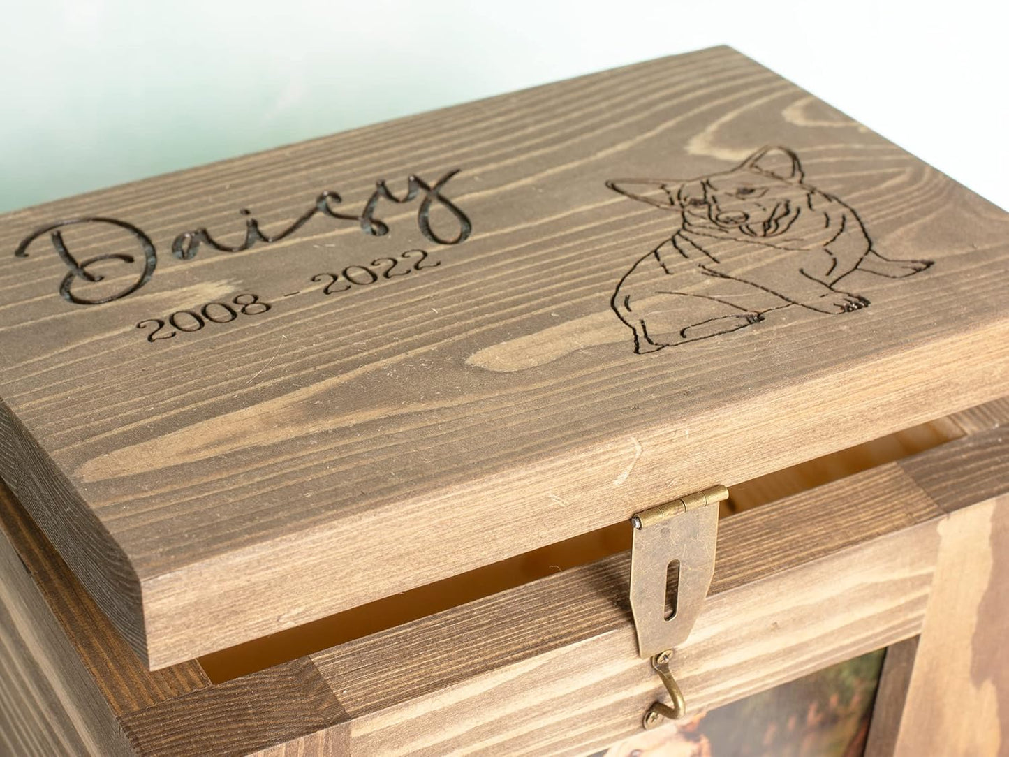 Personalized Pet Memory Box/Urn with Name and Dog Breed Picture Option