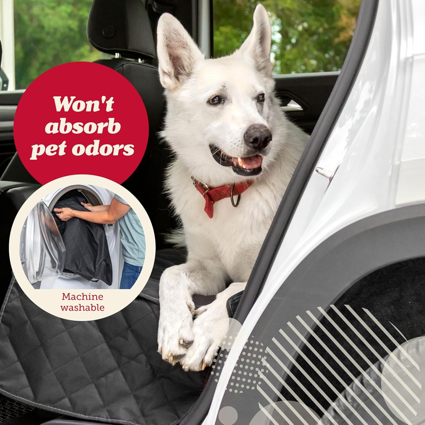 Lusso Gear Car Seat Cover & Protector for Dogs - Gray, Universal Fit - Waterproof, Non-Slip Backseat Liner - Seat Covers for Cars, Trucks & SUVs