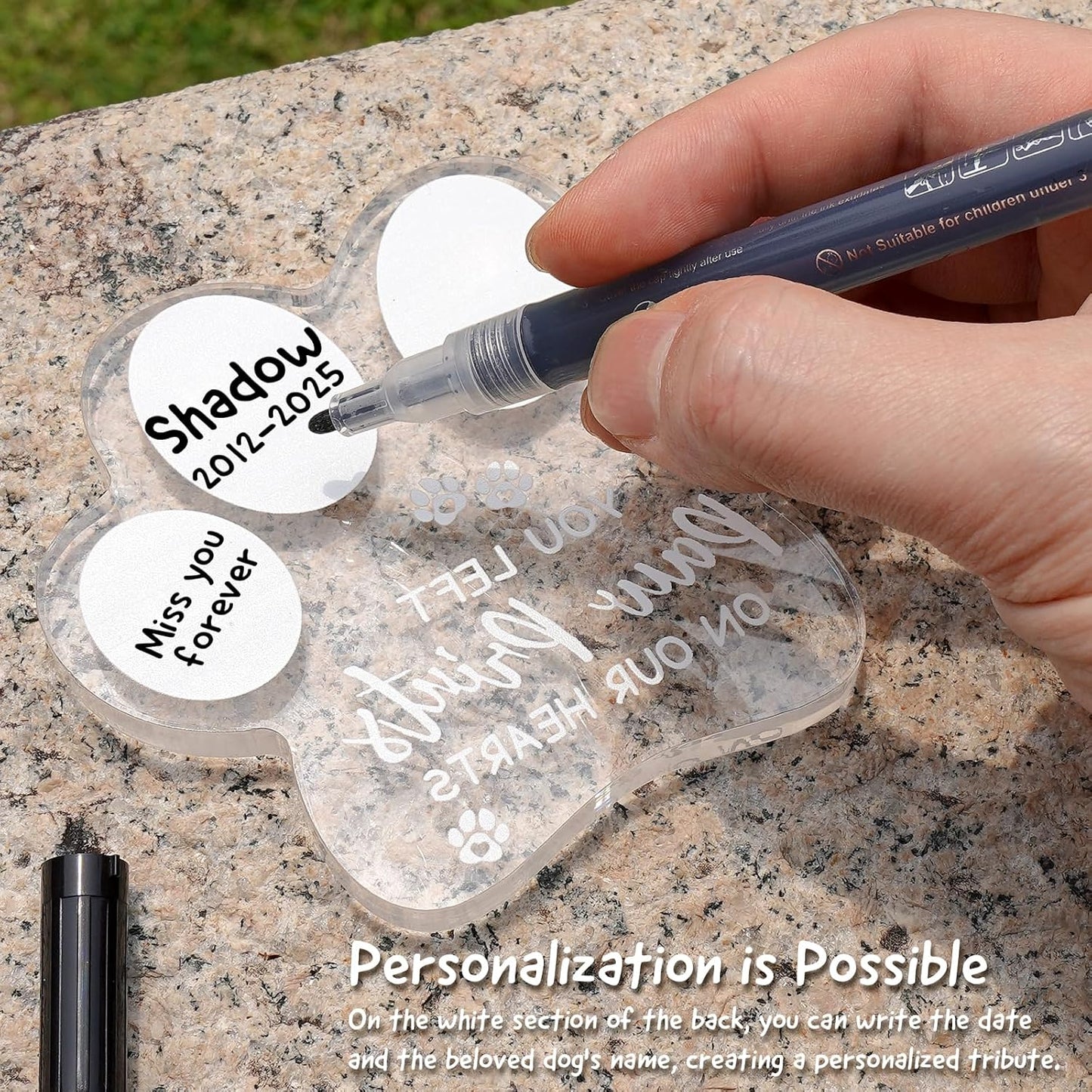 Dog Passing Away Gifts, Loss of Dog Sympathy Gift, Pet Dog Memorial Gifts for Loss of Dog, Dog Cat Remembrance Gift for Friends Pet Owner, Clear Acrylic Dog Memorial Engraved Ornament Keepsake