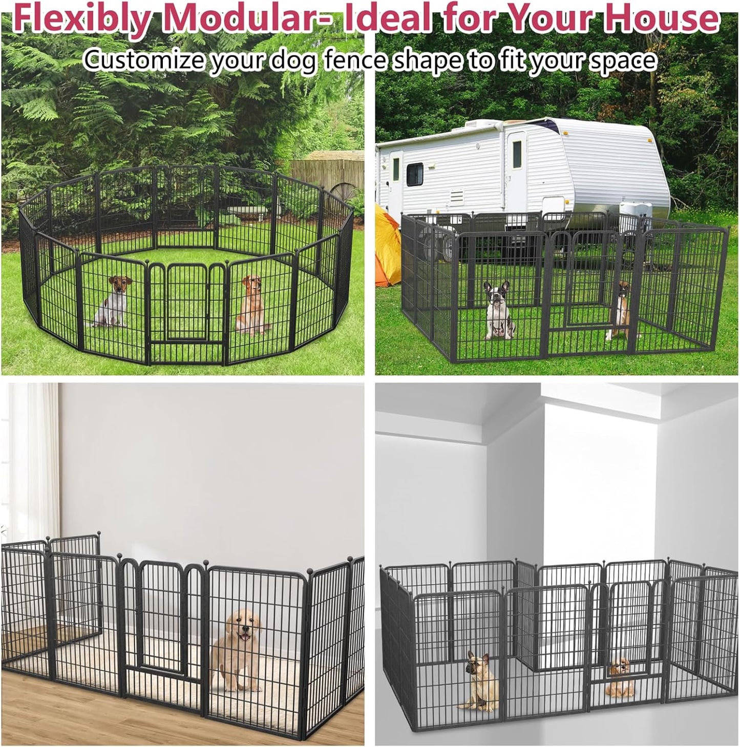 Dog Playpen 40" Height 28 Panels Portable Pet Fence Outdoor for Yard Puppy Playpen Indoor Dog Pen Outdoor, Heavy Duty Pet Playpen for RV, Camping, Yard