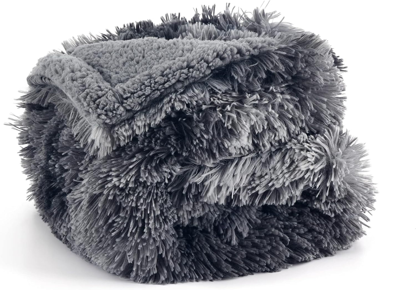 Bedsure Waterproof Dog Blankets for Small Dogs - Cat Blanket for Couch Protector Washable Long Faux Fur,Calming Soft Reversible Throw Furniture Protection for Puppy Pet, 25"x35", Tie-dye Grey