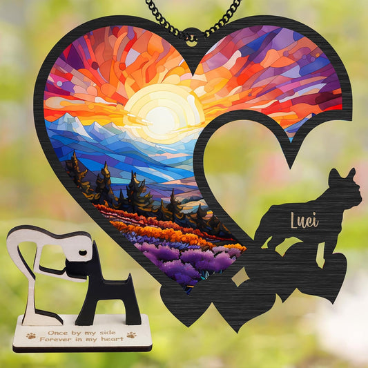 Personalized Dog Memorial Suncatchers Custom Name & Dog Breeds Remembrance Ornament Sympathy Gifts for Loss of Pet Passed Away Ideas Gift Pet Lovers in Loving Memory Window Hanging
