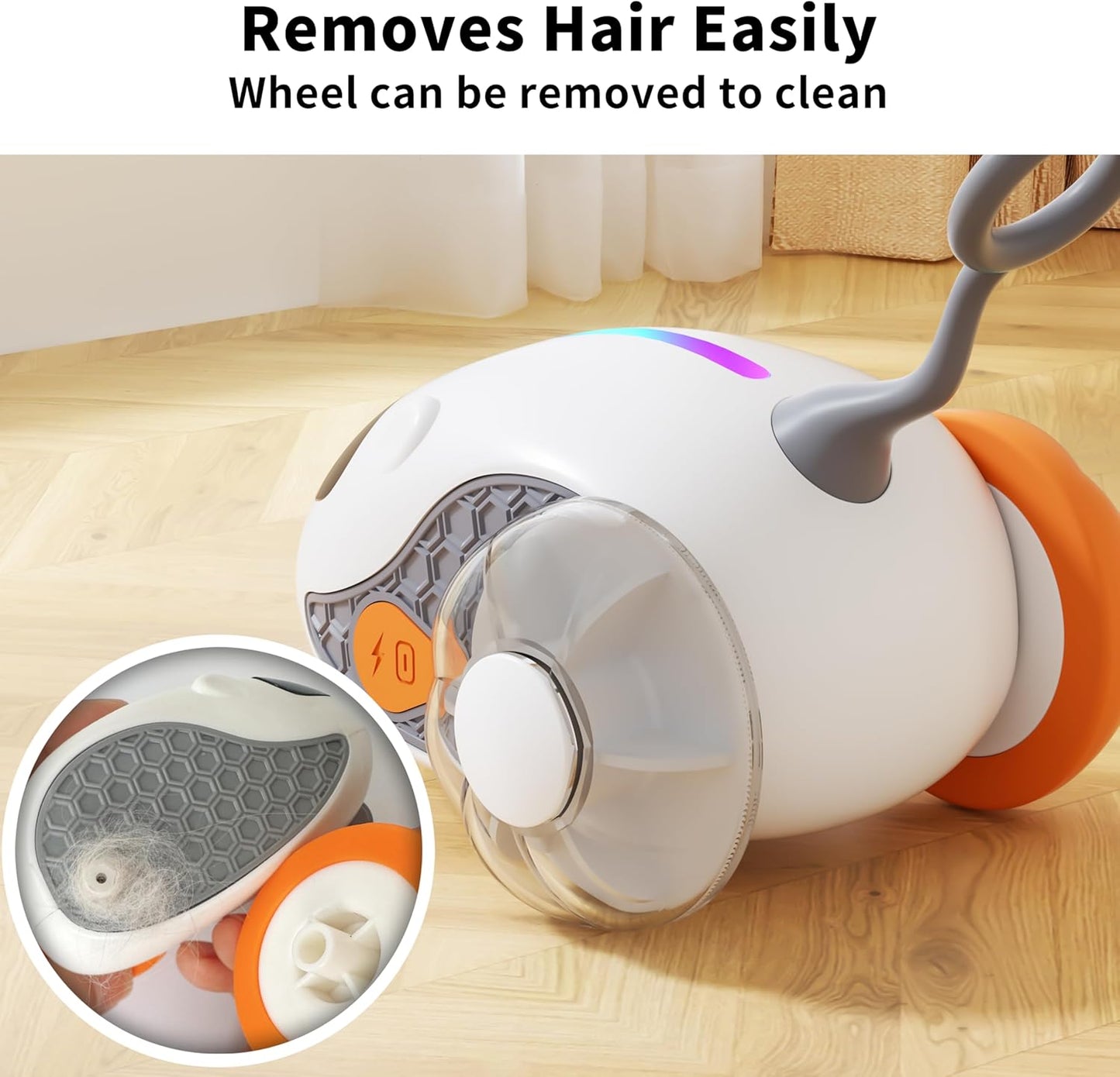 Interactive Cat Toys for Indoor Cats with Upgraded Rechargeable Joystick Remote Control Smart Automatic Moving Cat Toys with 2 Modes Kitten Toys for All Breeds of Bored Cat Exercise-Orange