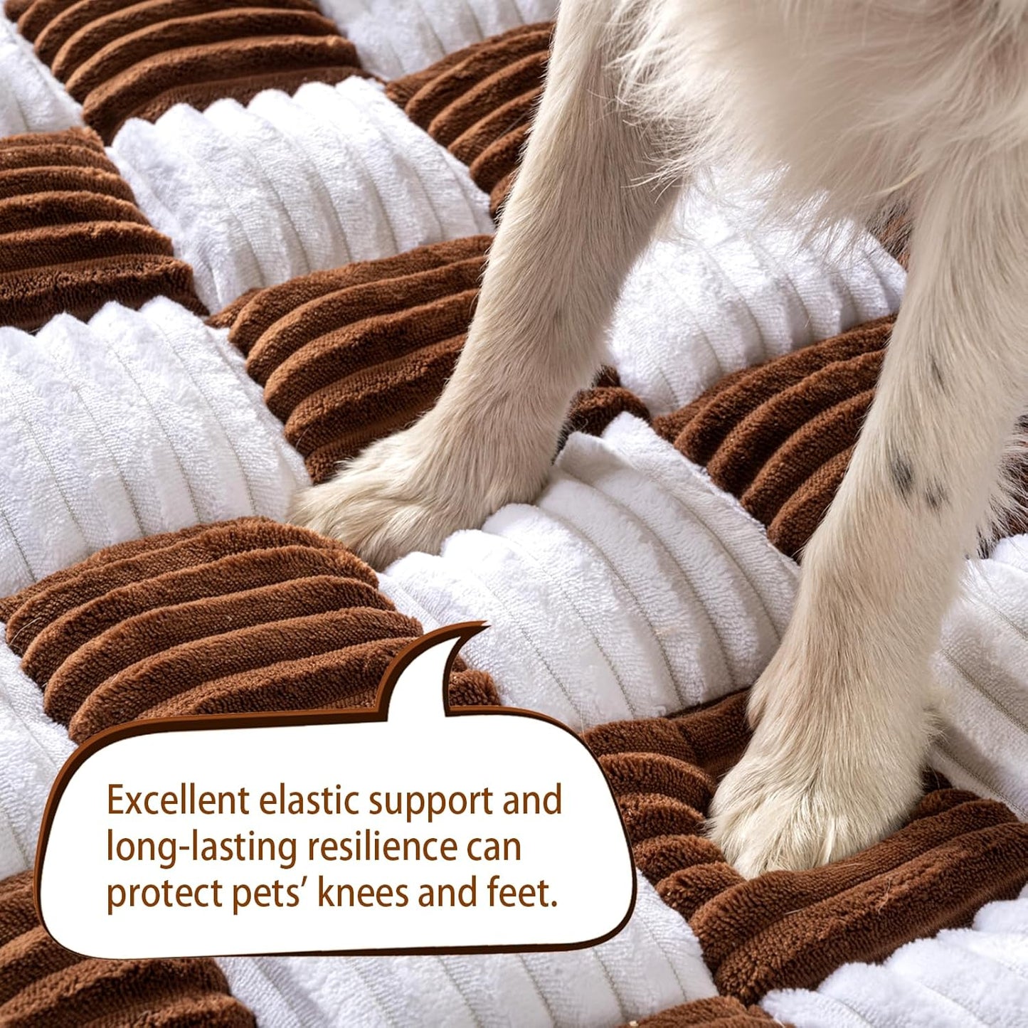 Dog Couch Bed, Thick Flannel Dog Couch Cover Protector, Washable Pet Couch Covers for Sofa, Non-Slip Couch Covers for Dogs, Pet Bed Mat for Couch (Brown, L-39.37 x 33.45 inch)